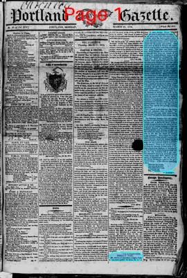 Page thumbnail for Portland Gazette, And Maine Advertiser