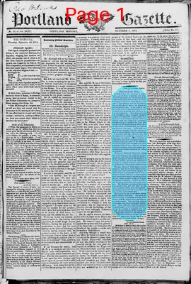 Page thumbnail for Portland Gazette, And Maine Advertiser