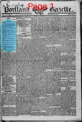 Page thumbnail for Portland Gazette, And Maine Advertiser