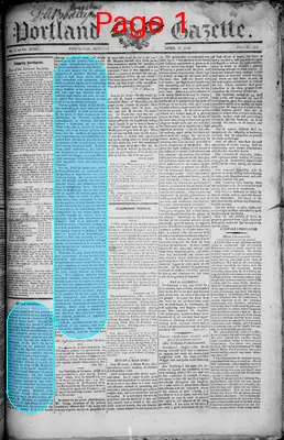 Page thumbnail for Portland Gazette, And Maine Advertiser