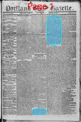 Page thumbnail for Portland Gazette, And Maine Advertiser