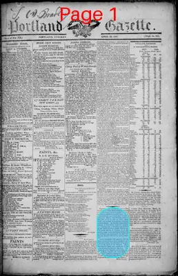 Page thumbnail for Portland Gazette, And Maine Advertiser