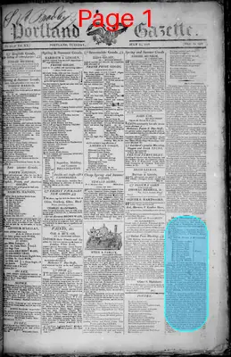 Page thumbnail for Portland Gazette, And Maine Advertiser