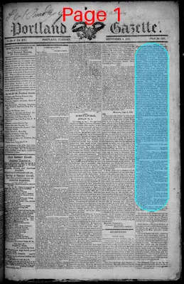 Page thumbnail for Portland Gazette, And Maine Advertiser