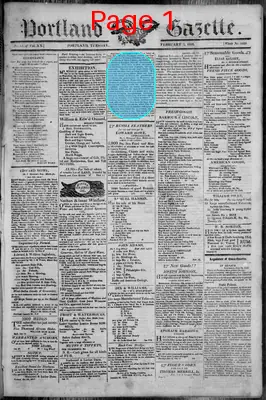 Page thumbnail for Portland Gazette, And Maine Advertiser