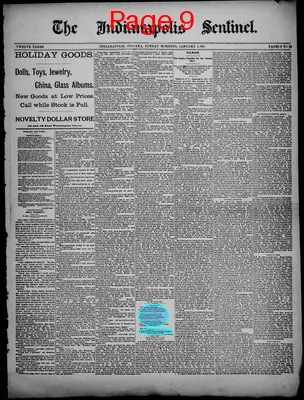 Page thumbnail for The Indianapolis Sentinel