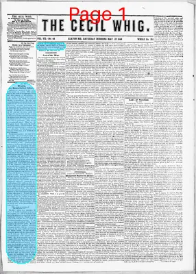 Page thumbnail for The Cecil Whig
