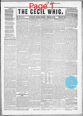 Page thumbnail for The Cecil Whig