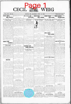 Page thumbnail for The Cecil Whig
