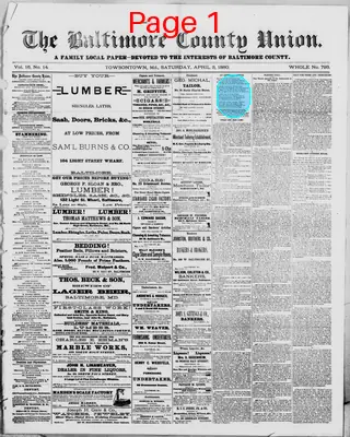 Page thumbnail for The Baltimore County Union