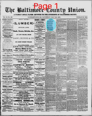 Page thumbnail for The Baltimore County Union