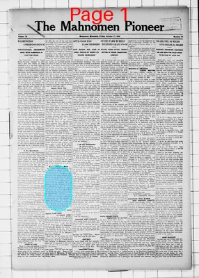Page thumbnail for The Mahnomen Pioneer