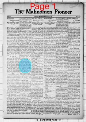 Page thumbnail for The Mahnomen Pioneer