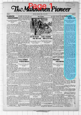 Page thumbnail for The Mahnomen Pioneer