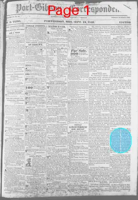 Page thumbnail for The Port Gibson Correspondent