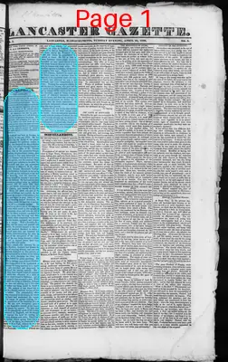 Page thumbnail for Lancaster Gazette