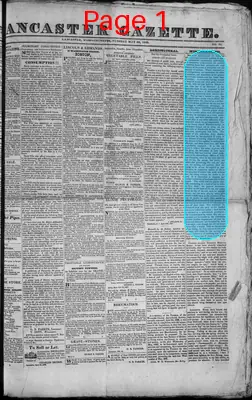 Page thumbnail for Lancaster Gazette
