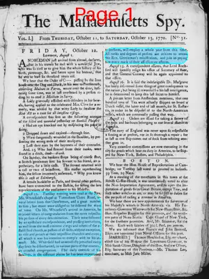 Page thumbnail for The Massachusetts Spy