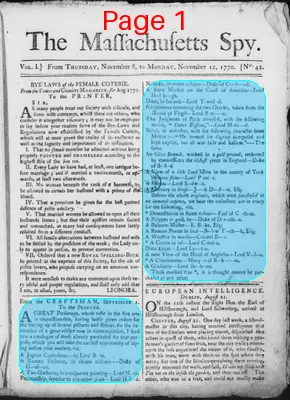 Page thumbnail for The Massachusetts Spy