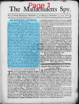 Page thumbnail for The Massachusetts Spy