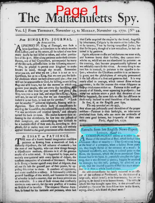 Page thumbnail for The Massachusetts Spy