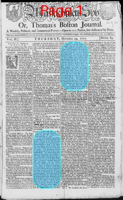 Page thumbnail for The Massachusetts Spy, Or, Thomas's Boston Journal