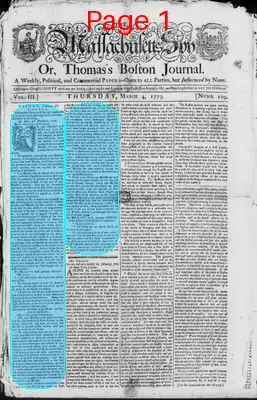 Page thumbnail for The Massachusetts Spy, Or, Thomas's Boston Journal