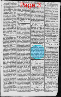 Page thumbnail for The Massachusetts Spy, Or, Thomas's Boston Journal