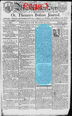 Page thumbnail for The Massachusetts Spy, Or, Thomas's Boston Journal