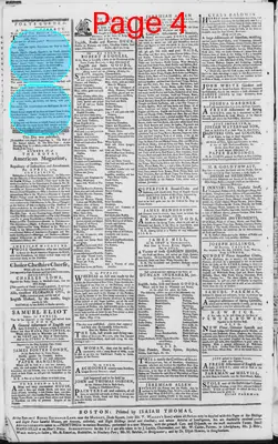 Page thumbnail for The Massachusetts Spy, Or, Thomas's Boston Journal