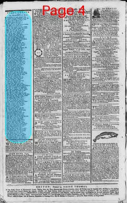 Page thumbnail for The Massachusetts Spy, Or, Thomas's Boston Journal