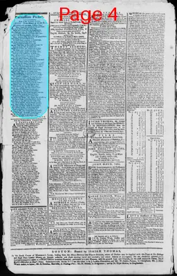 Page thumbnail for The Massachusetts Spy, Or, Thomas's Boston Journal