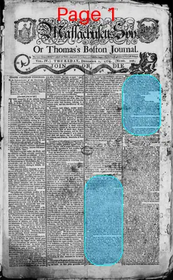 Page thumbnail for The Massachusetts Spy, Or, Thomas's Boston Journal