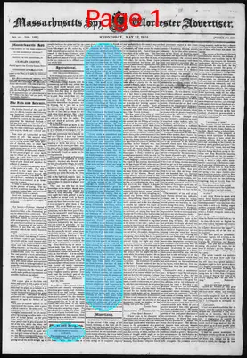 Page thumbnail for Massachusetts Spy And Worcester Advertiser