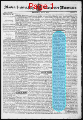 Page thumbnail for Massachusetts Spy And Worcester Advertiser