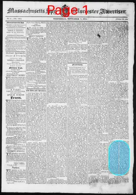 Page thumbnail for Massachusetts Spy And Worcester Advertiser