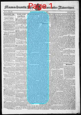 Page thumbnail for Massachusetts Spy And Worcester Advertiser