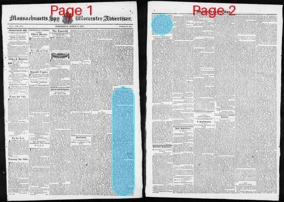 Page thumbnail for Massachusetts Spy And Worcester Advertiser