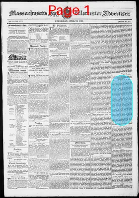 Page thumbnail for Massachusetts Spy And Worcester Advertiser