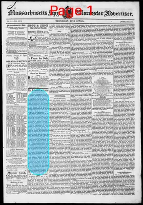 Page thumbnail for Massachusetts Spy And Worcester Advertiser