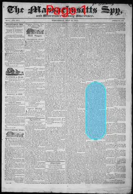 Page thumbnail for The Massachusetts Spy, And Worcester County Advertiser