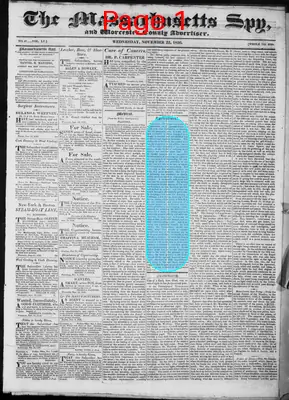 Page thumbnail for The Massachusetts Spy, And Worcester County Advertiser