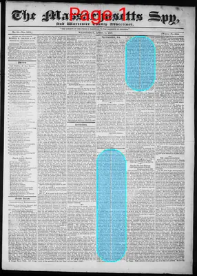 Page thumbnail for The Massachusetts Spy, And Worcester County Advertiser