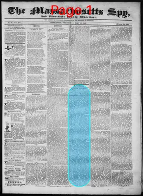 Page thumbnail for The Massachusetts Spy, And Worcester County Advertiser