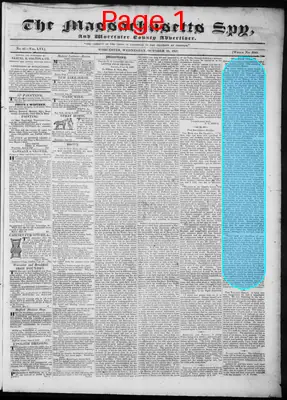 Page thumbnail for The Massachusetts Spy, And Worcester County Advertiser