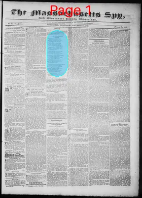 Page thumbnail for The Massachusetts Spy, And Worcester County Advertiser
