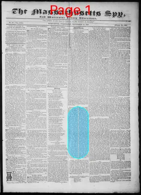 Page thumbnail for The Massachusetts Spy, And Worcester County Advertiser
