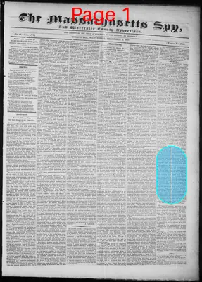 Page thumbnail for The Massachusetts Spy, And Worcester County Advertiser
