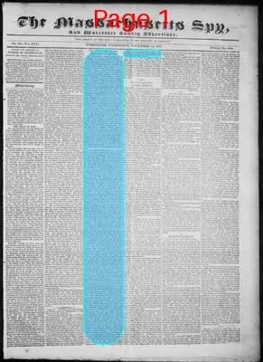 Page thumbnail for The Massachusetts Spy, And Worcester County Advertiser