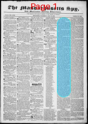 Page thumbnail for The Massachusetts Spy, And Worcester County Advertiser